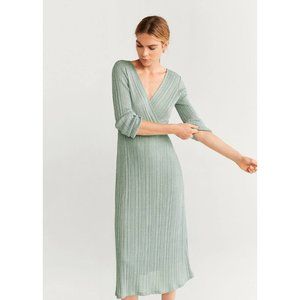 Mango Mint Lurex Metallic Thread Dress